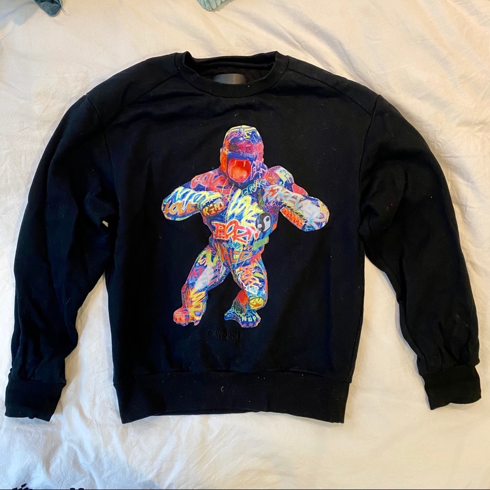 JUUN.J Black Printed Gorilla Sweatshirt 2019